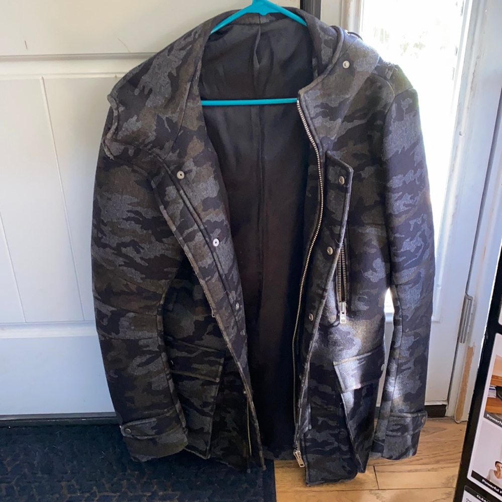 the kooples rare camo wool coat